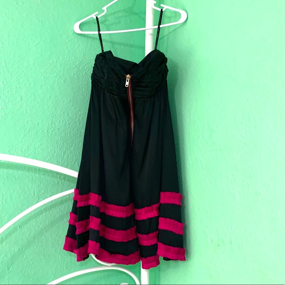 Brand New Betsey Johnson Black & Pink Mini Dress 6